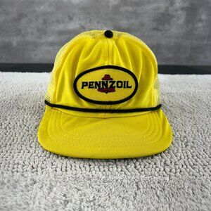 VINTAGE PENNZOIL MESH SNAPBACK TRUCKER ROPE HAT OSFA PATCH CAP
